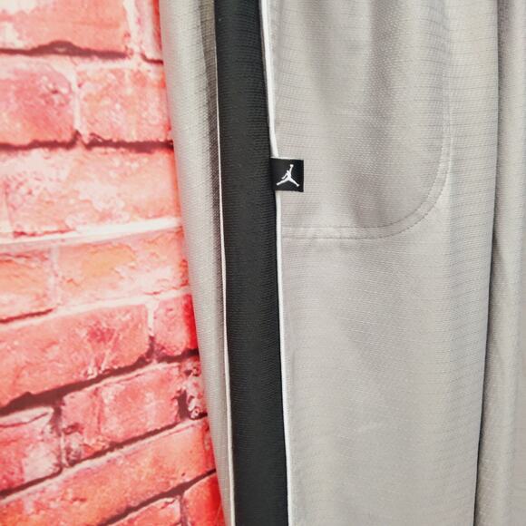 Jordan Track Pants Large Gray Straight Elastic Waist Drawstring Ankle Zip - Picture 5 of 9